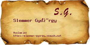 Slemmer György névjegykártya